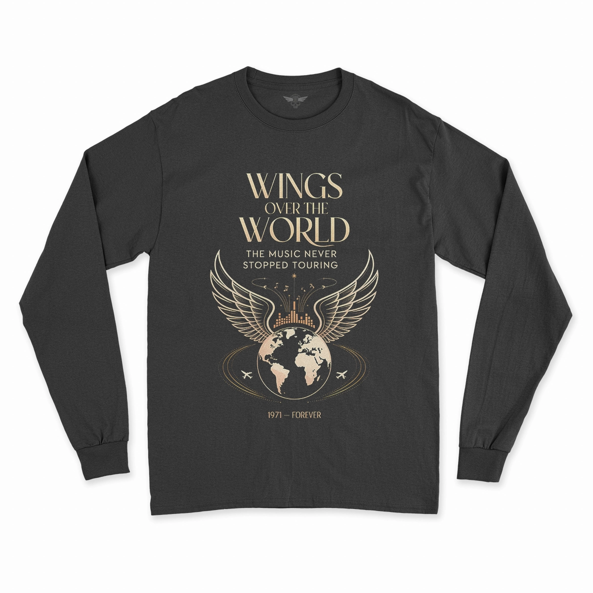 Wings Over the World — The Music Never Stopped Touring Rock Tee