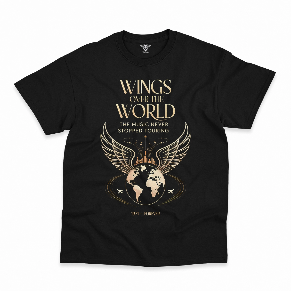 Wings Over the World — The Music Never Stopped Touring Rock Tee