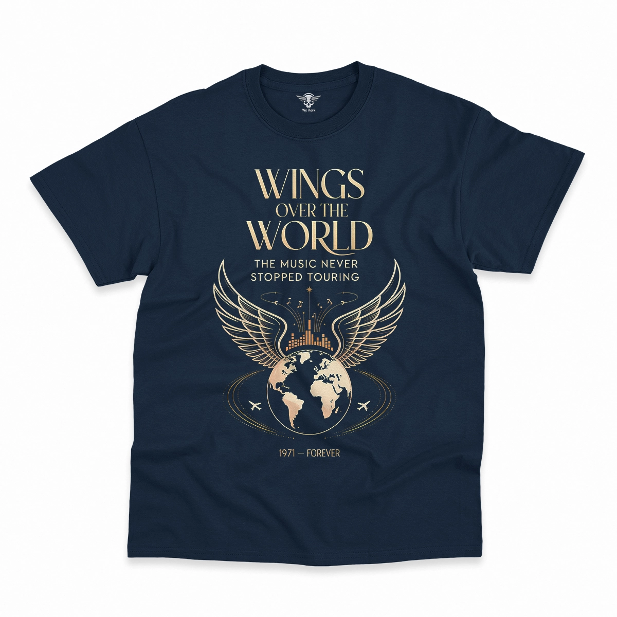 Wings Over the World — The Music Never Stopped Touring Rock Tee